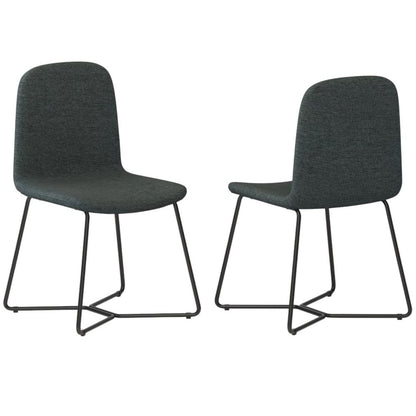 Set of Two Charcoal and Black Solid Wood Dining Parsons Chairs