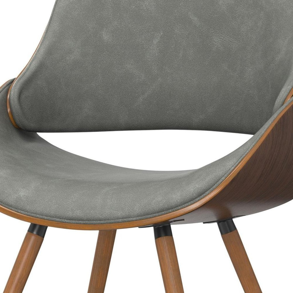 Gray and Walnut Solid Wood Dining Parsons Chair