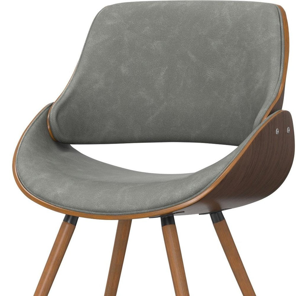 Gray and Walnut Solid Wood Dining Parsons Chair