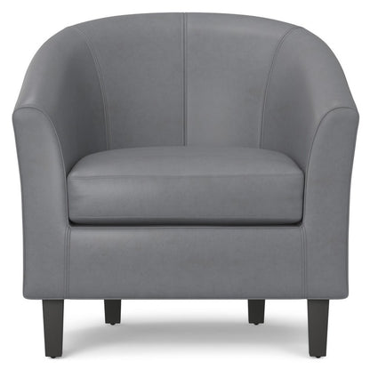 30" Gray and Dark Brown Leather Arm Chair