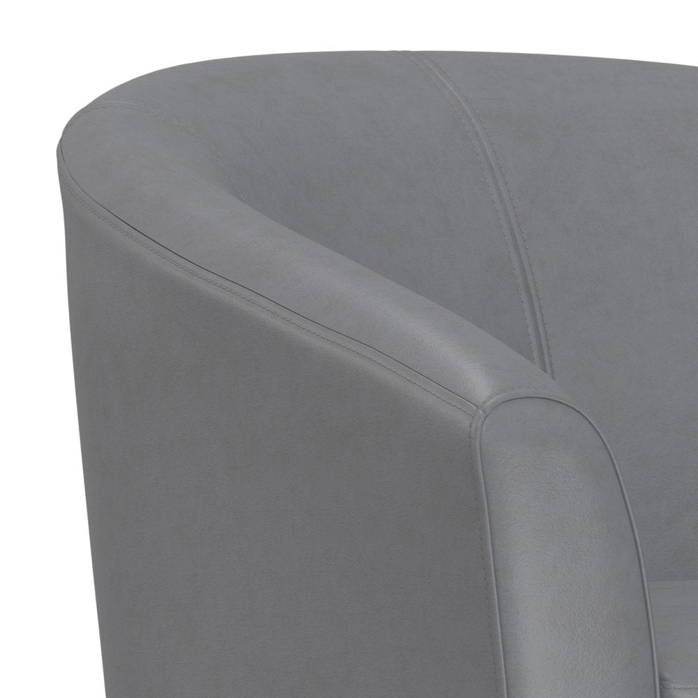 30" Gray and Dark Brown Leather Arm Chair