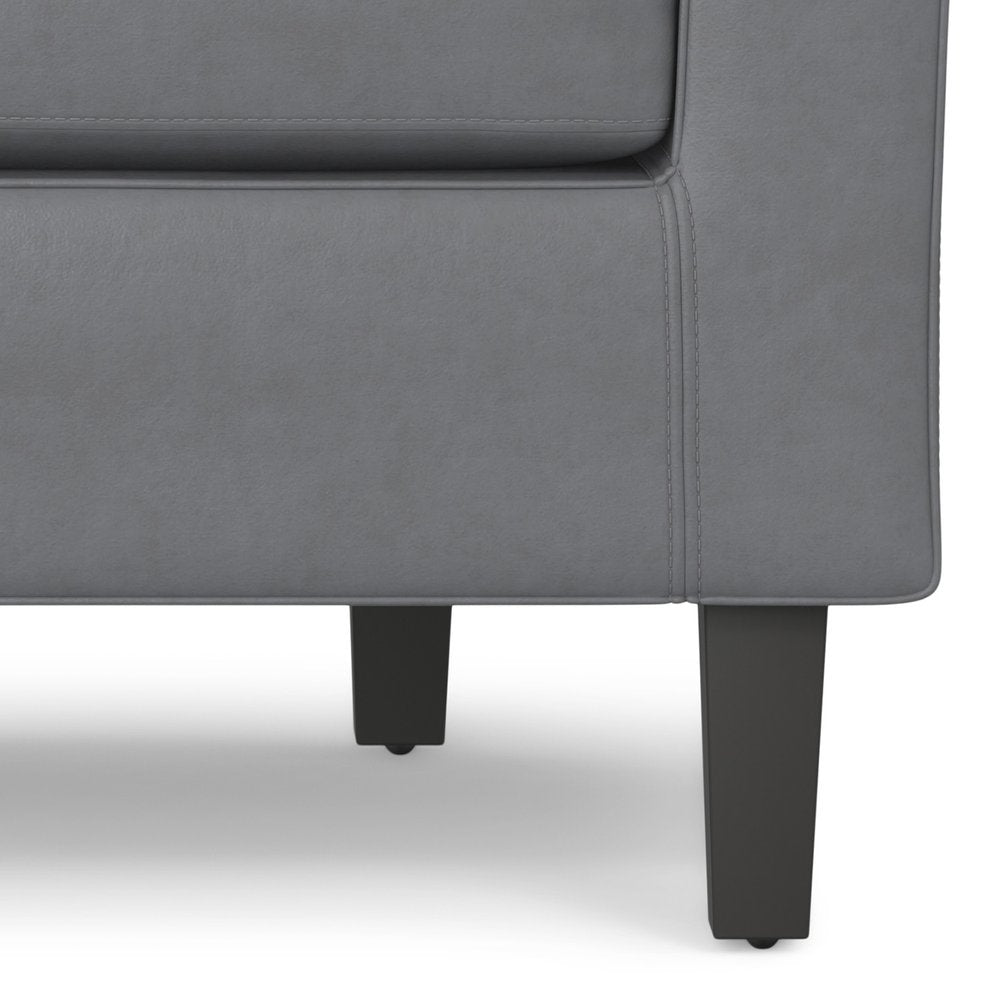 30" Gray and Dark Brown Leather Arm Chair