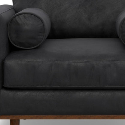 43" Black and Brown Leather Arm Chair