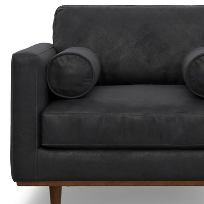 43" Black and Brown Leather Arm Chair