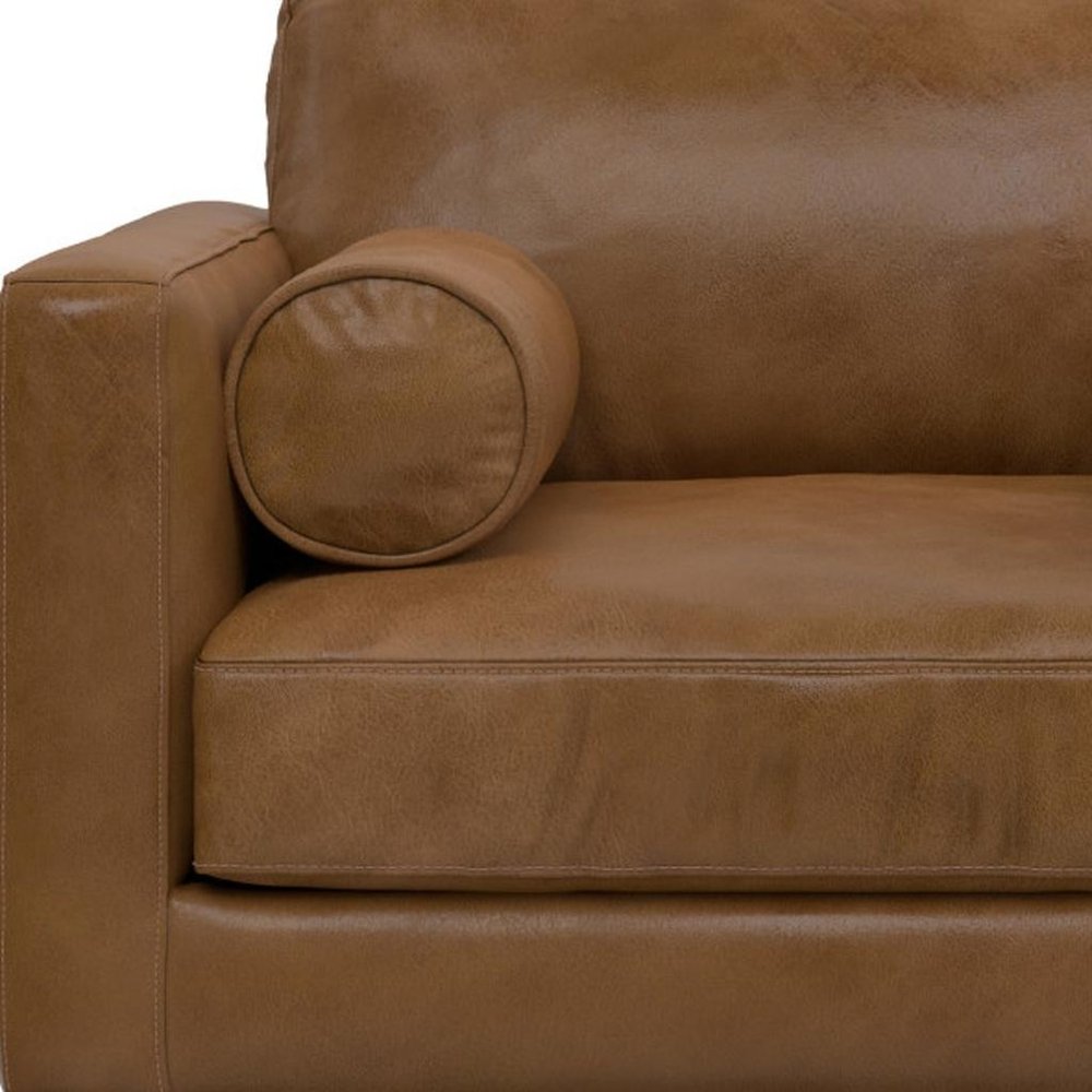 43" Brown Leather Arm Chair