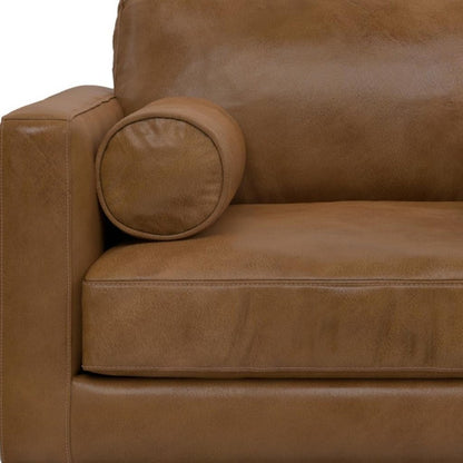 43" Brown Leather Arm Chair