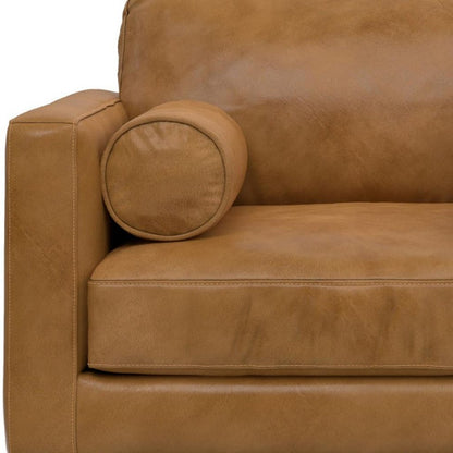 43" Brown Leather Arm Chair