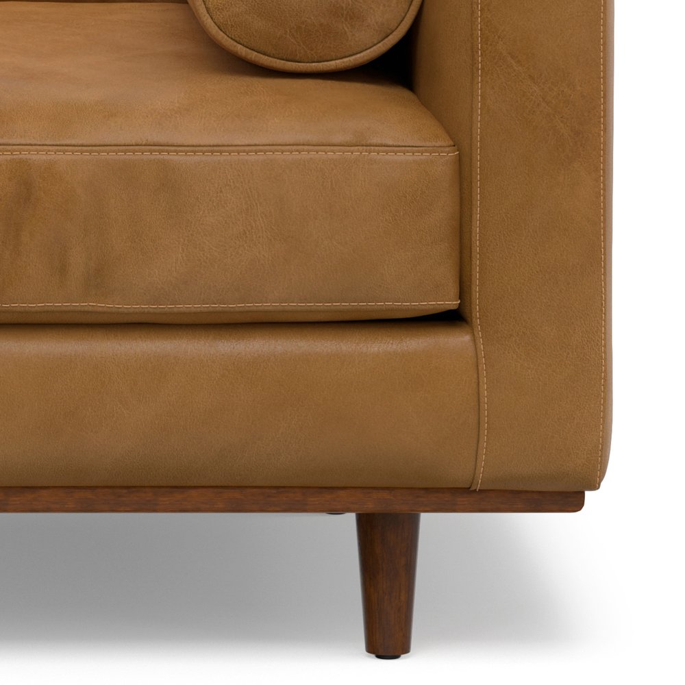 43" Brown Leather Arm Chair