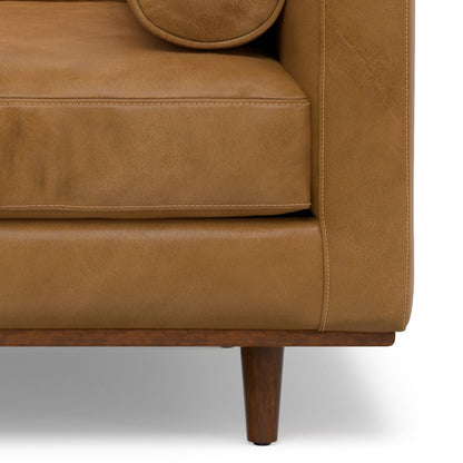 43" Brown Leather Arm Chair