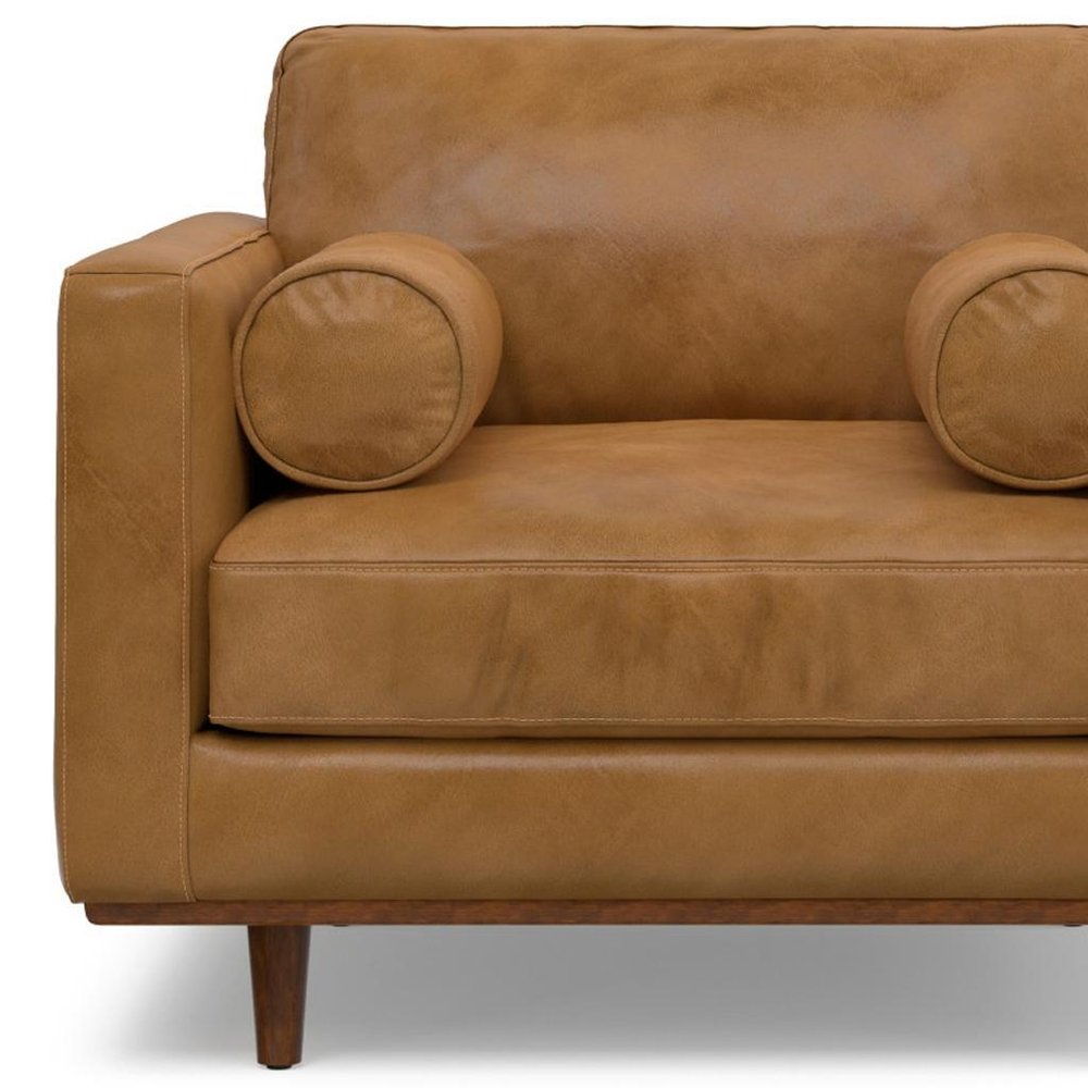 43" Brown Leather Arm Chair