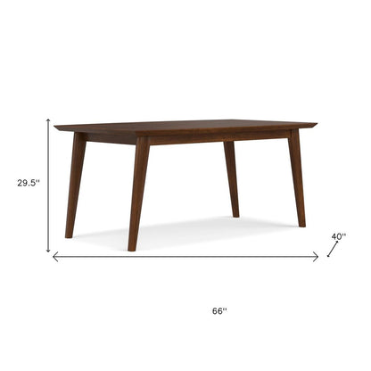 66" Walnut Wood Dining Table