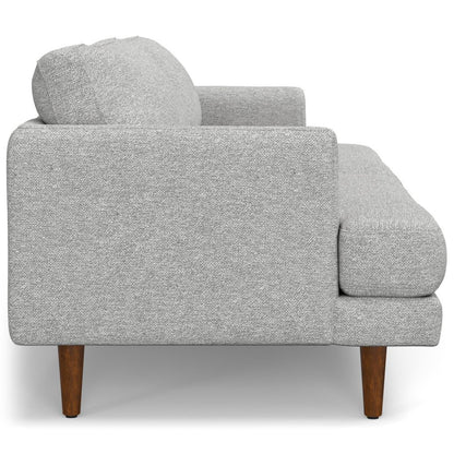 90" Gray Fabric Sofa With Brown Legs
