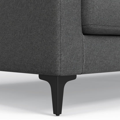 76" Gray Fabric Sofa With Black Legs