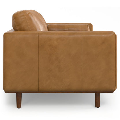 89" Sienna Leather Sofa With Brown Legs