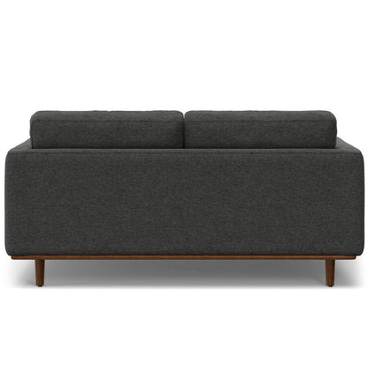 72" Gray Fabric Sofa With Brown Legs
