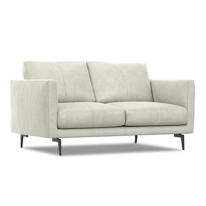 60" Gray and Black Leather Loveseat