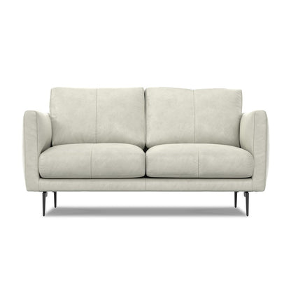 60" Gray and Black Leather Loveseat