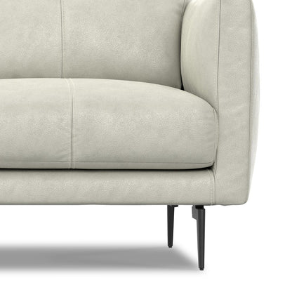 60" Gray and Black Leather Loveseat