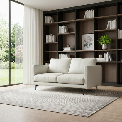 60" Gray and Black Leather Loveseat