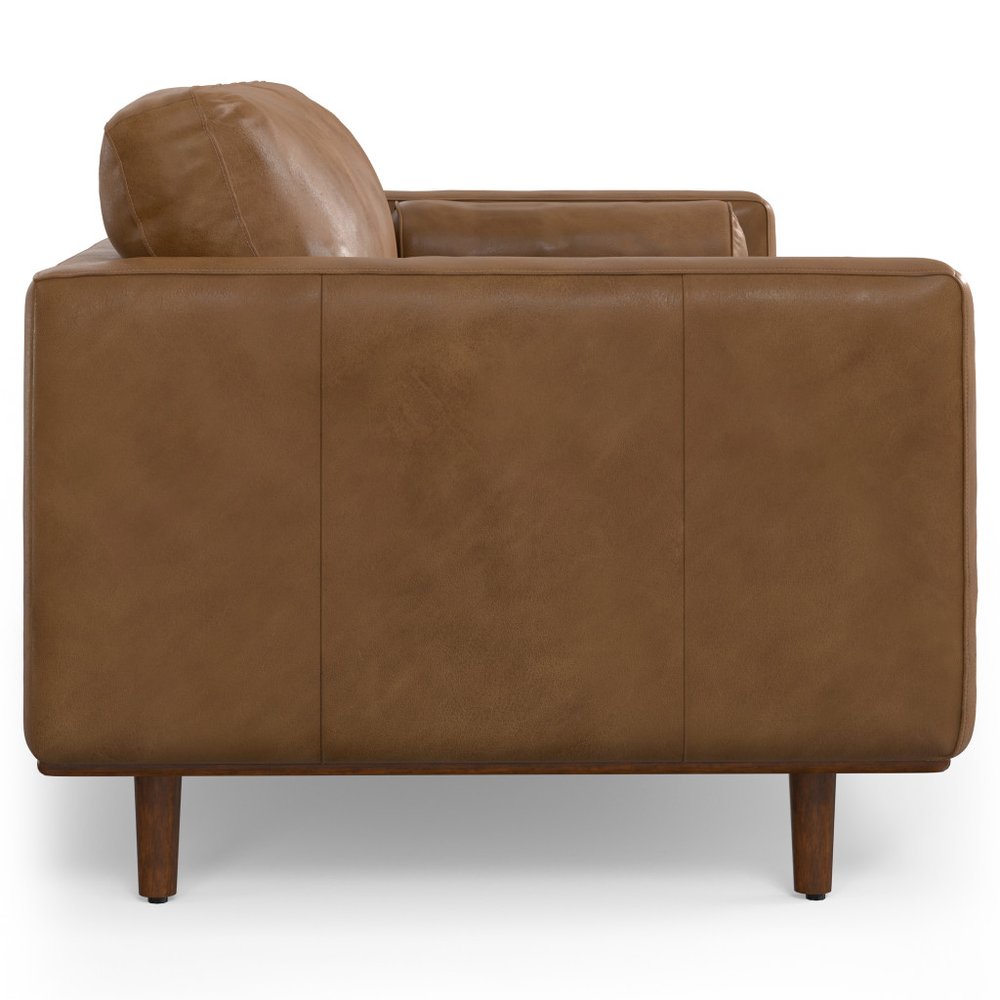 89" Brown Leather Sofa