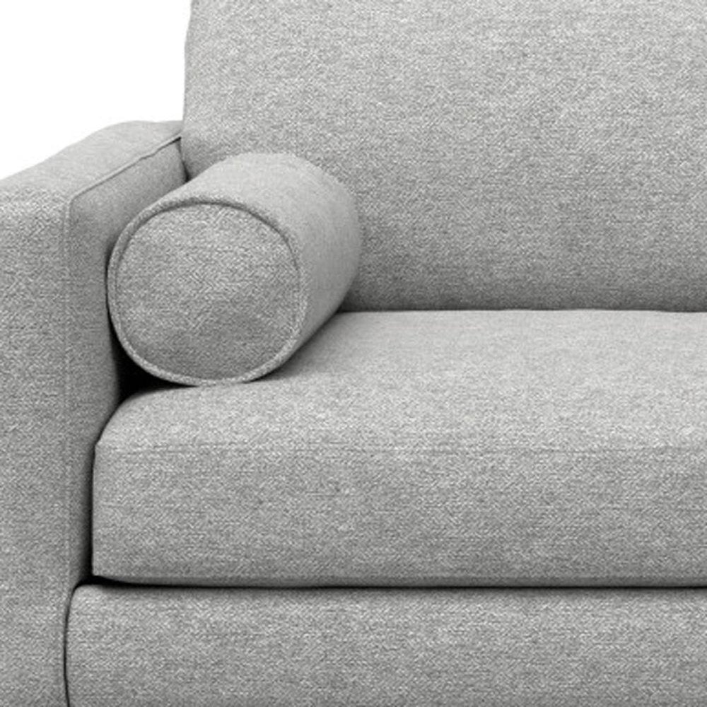 72" Gray Fabric Sofa With Brown Legs