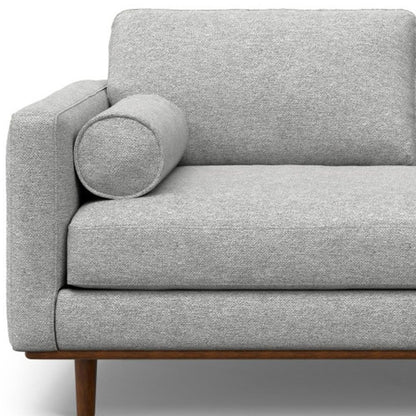 72" Gray Fabric Sofa With Brown Legs