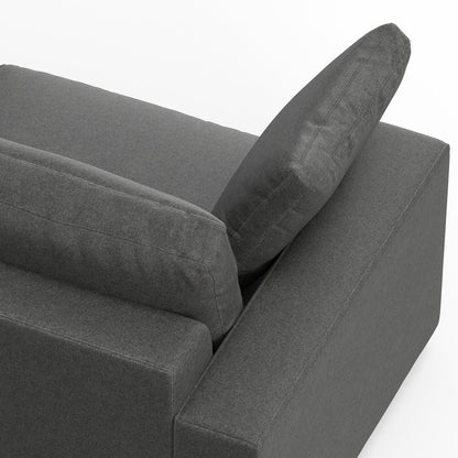 78" Gray Fabric Sofa With Brown Legs