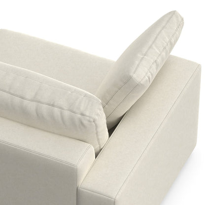 96" Cream Fabric Sofa With Brown Legs