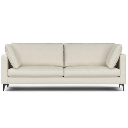 90" Cream Fabric Sofa With Black Legs