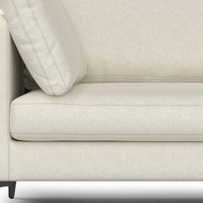 90" Cream Fabric Sofa With Black Legs