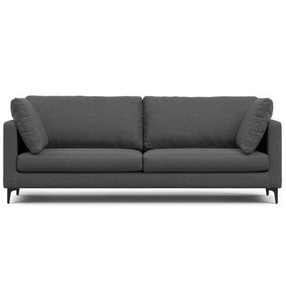 90" Gray Fabric Sofa With Black Legs
