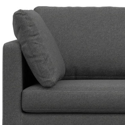 90" Gray Fabric Sofa With Black Legs