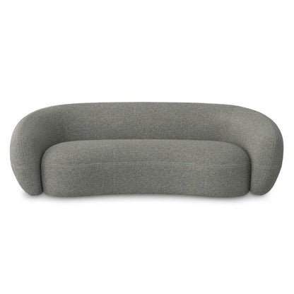 89" Gray Fabric Sofa With Walnut Legs