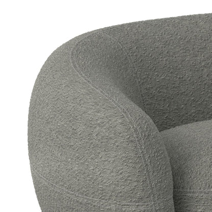 89" Gray Fabric Sofa With Walnut Legs
