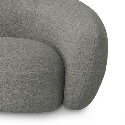 89" Gray Fabric Sofa With Walnut Legs