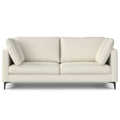 76" Cream Fabric Sofa With Black Legs