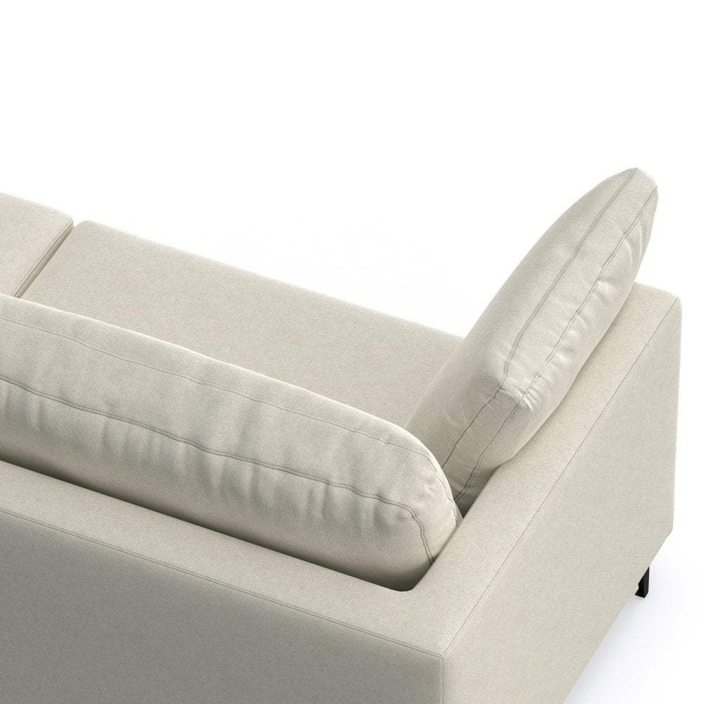 76" Cream Fabric Sofa With Black Legs