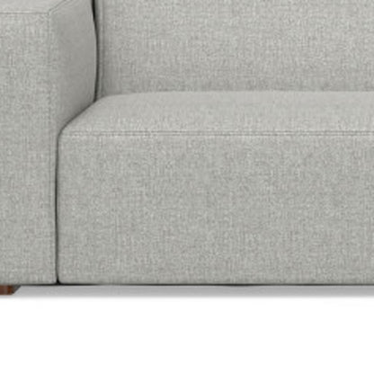 122" Gray Fabric Modular Sofa With Brown Legs