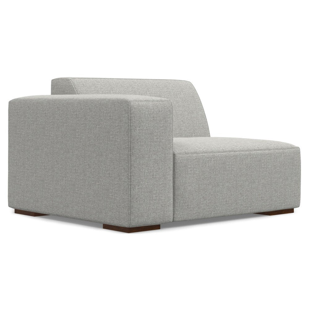 122" Gray Fabric Modular Sofa With Brown Legs