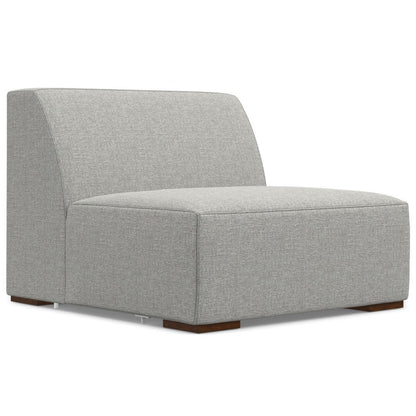 122" Gray Fabric Modular Sofa With Brown Legs