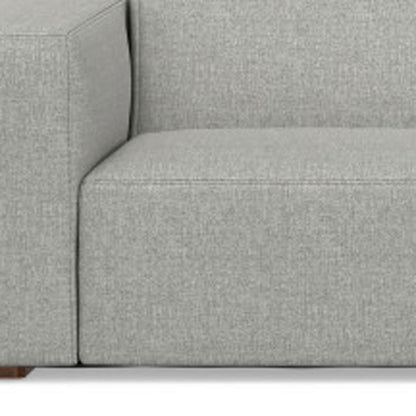 122" Gray Fabric Modular Sofa With Brown Legs