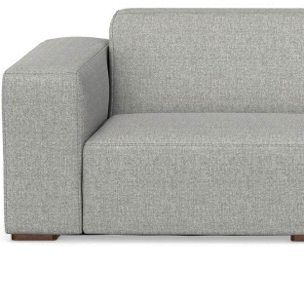 116" Gray Fabric Modular Sofa With Brown Legs