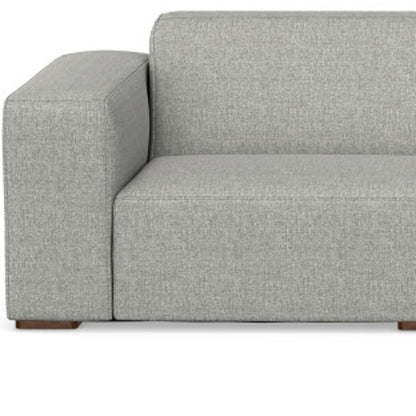 116" Gray Fabric Modular Sofa With Brown Legs