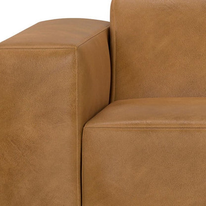 122" Sienna Leather Modular Sofa With Brown Legs