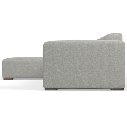 122" Gray Fabric Modular Sofa With Brown Legs