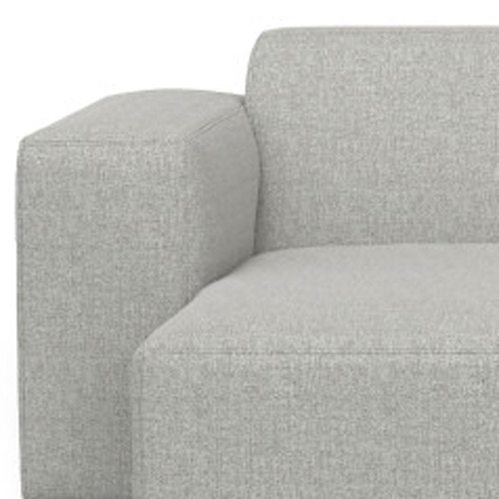 122" Gray Fabric Modular Sofa With Brown Legs