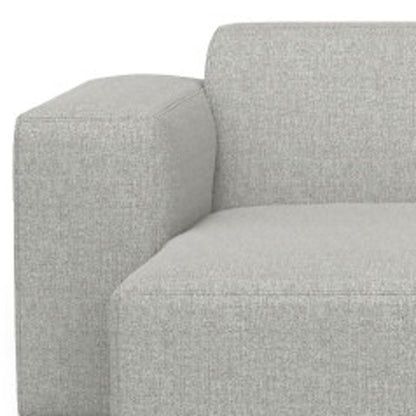 122" Gray Fabric Modular Sofa With Brown Legs