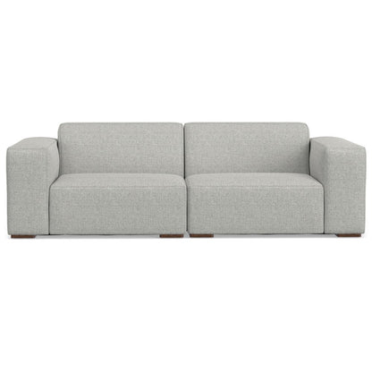 88" Gray Fabric Modular Sofa With Brown Legs