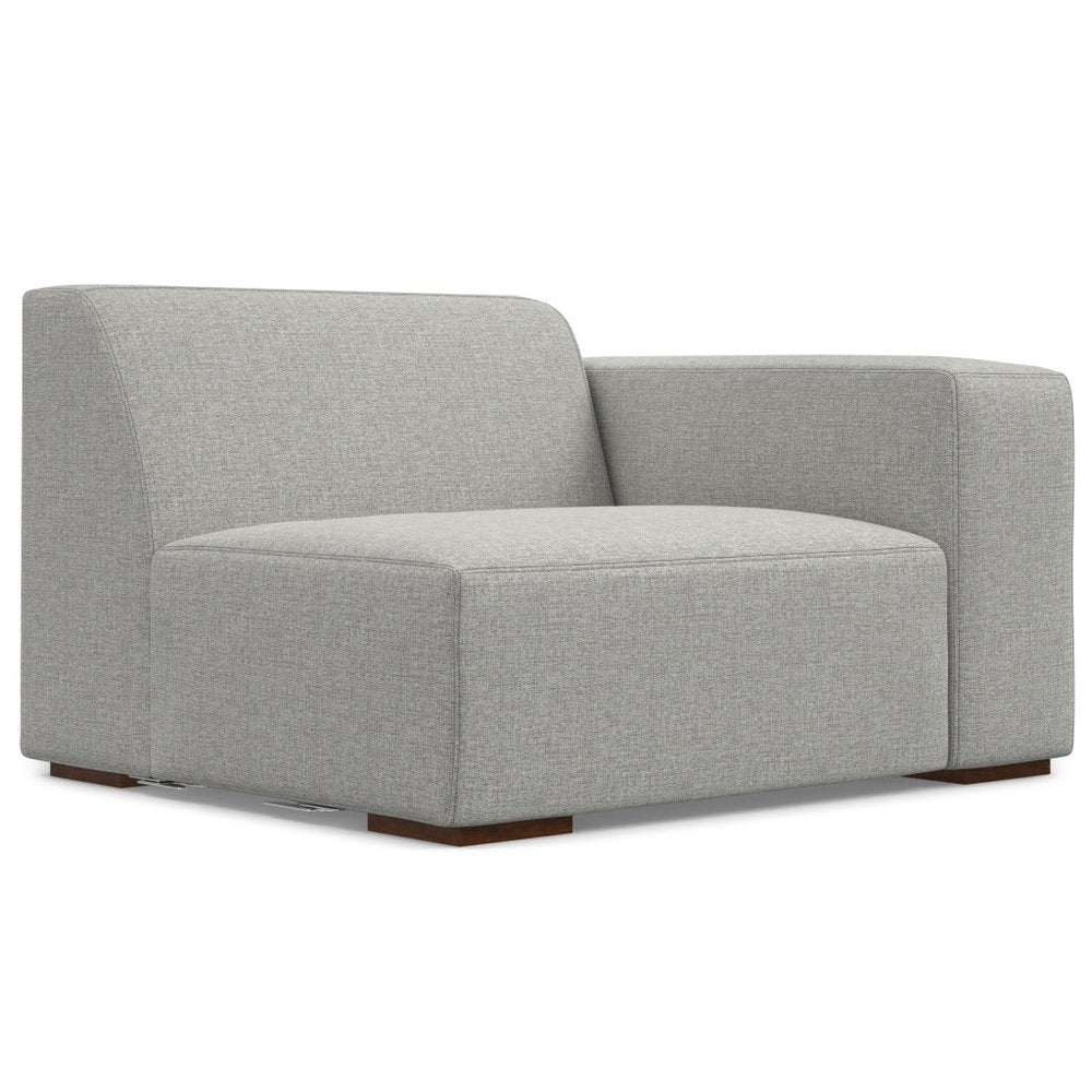 88" Gray Fabric Modular Sofa With Brown Legs