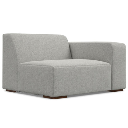88" Gray Fabric Modular Sofa With Brown Legs